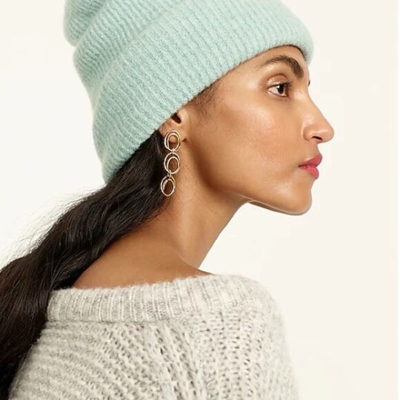 J. Crew Burnished Gold Double Wobble Drop Earrings NEW Style BD901 - Picture 5 of 7